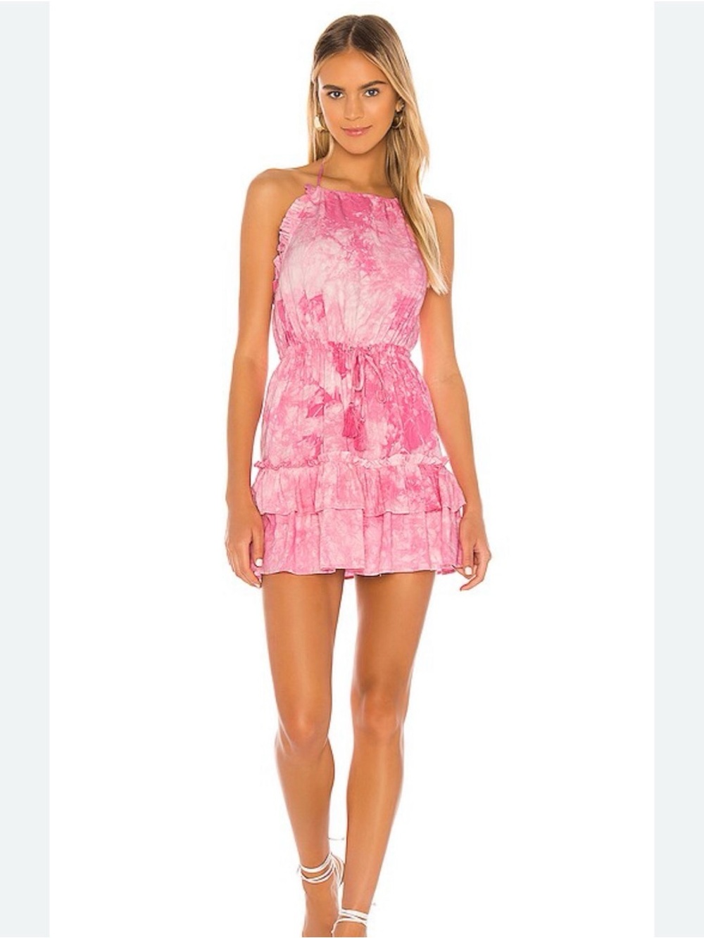 Majorelle Baler Mini Dress in Pink Tie Dye